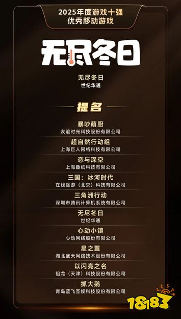 中国音数协公布年度“游戏十强”：《三角洲行动》《燕云十六声》等获奖