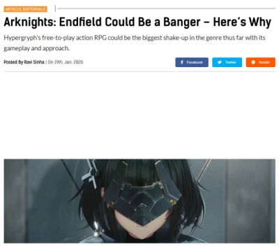 明日方舟终末地获外媒好评 二次测试前大量内容重构优化