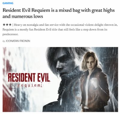 生化危机9安魂曲获外媒60分评价 称其好坏参半