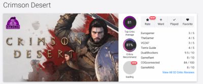 红色沙漠OC开分81分 画质满分灵魂欠费