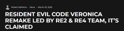 生化危机代号维罗妮卡重制版 2RE4RE团队操刀