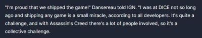 刺客信条影发售一周年 技术积累将延续