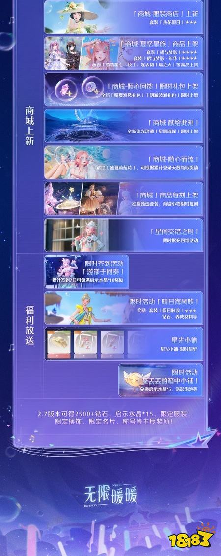 无限暖暖2.7版本「千星所向的旅途」| 版本内容一览