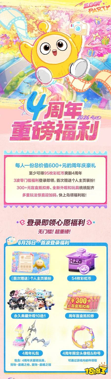 蛋仔派对四周年都有哪些奖励?蛋仔派对四周年福利一览