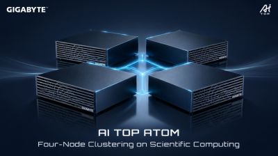 技嘉展示 AI TOP ATOM 四机串联集群,以科学运算验证地端 AI 扩展能力