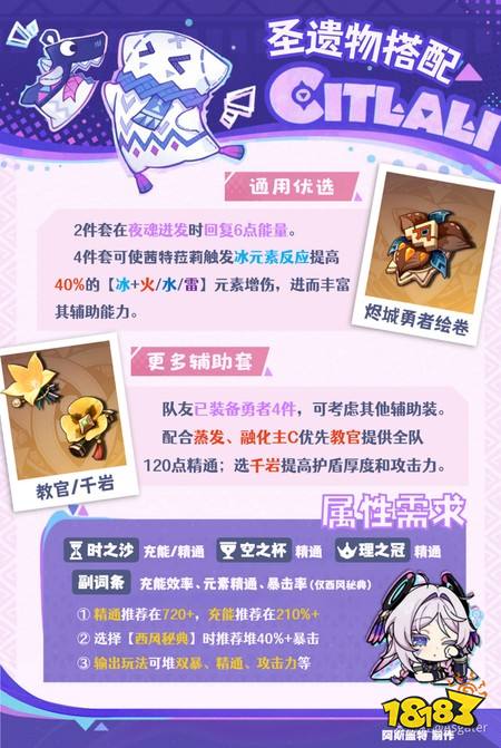 原神茜特菈莉怎么玩 月之八茜特菈莉配队与养成攻略