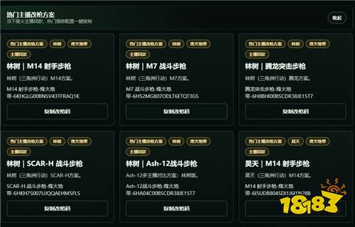三角洲行动主播同款改枪码大全 老飞宇杨齐家林树白泽同款改枪码合集 