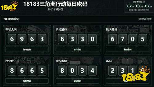 三角洲行动8月4日密码门密码最新速查 8.4三角洲行动最新地图密码分享2026