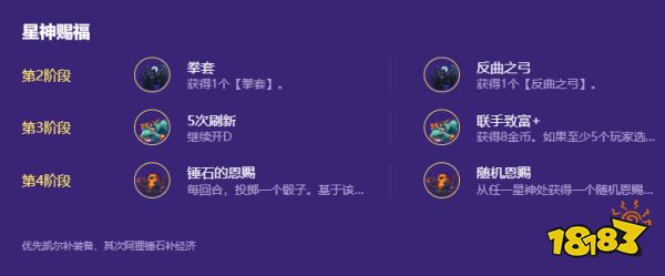 金铲铲之战暗星阵容星神赐福怎么选 暗星阵容星神赐福选择技巧