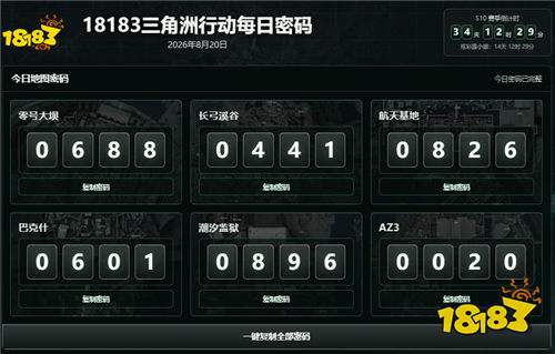 三角洲行动8月20日每日密码汇总 三角洲行动宝藏箱位置详细介绍2026
