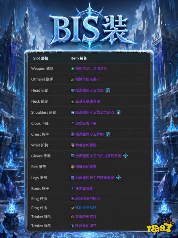 魔兽世界12.1冰法完整攻略 12.1冰法天赋属性BIS配装附魔汇总