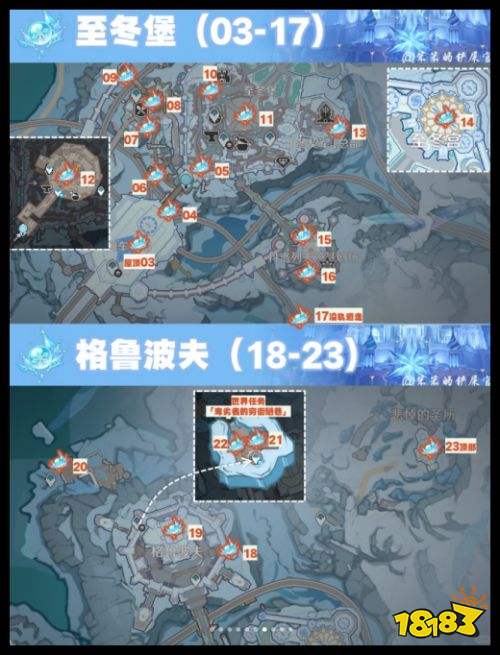 原神最新7.0版本冰神瞳点位 至冬堡、格鲁波夫冰神瞳获取攻略