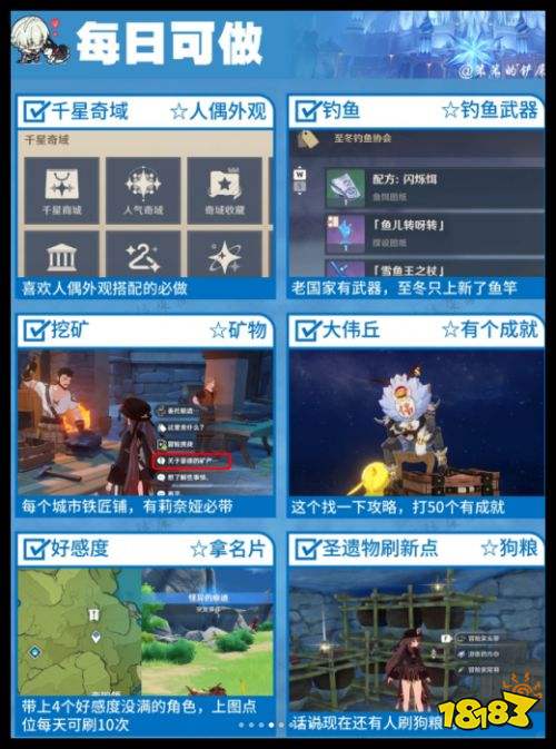 原神7.0至冬版本必做日常有哪些 原神新版本可做清单体力规划