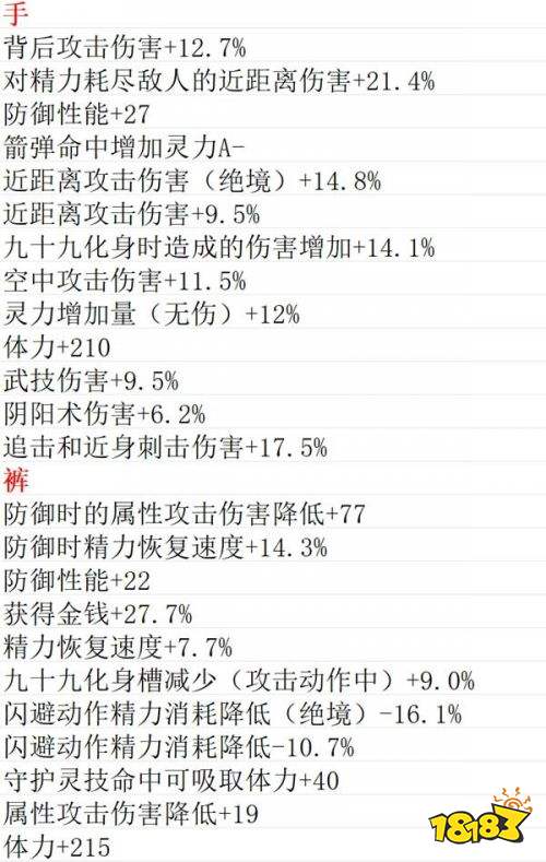 仁王3神器星号词条汇总 仁王3神器星号词条大全