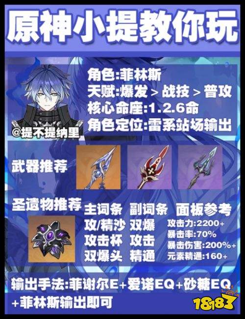原神菲林斯一金平民配队阵容 原神菲爱砂皇队怎么配队怎么打