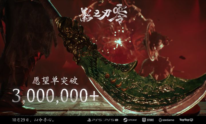 月增100万！《影之刃零》全平台愿望单突破300万