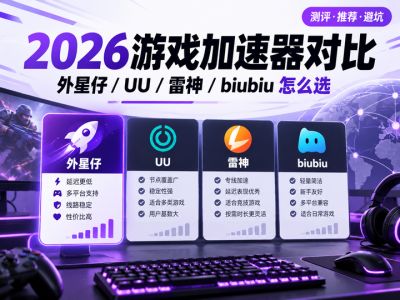 2026游戏加速器测评：外星仔、UU、雷神、biubiu怎么选？